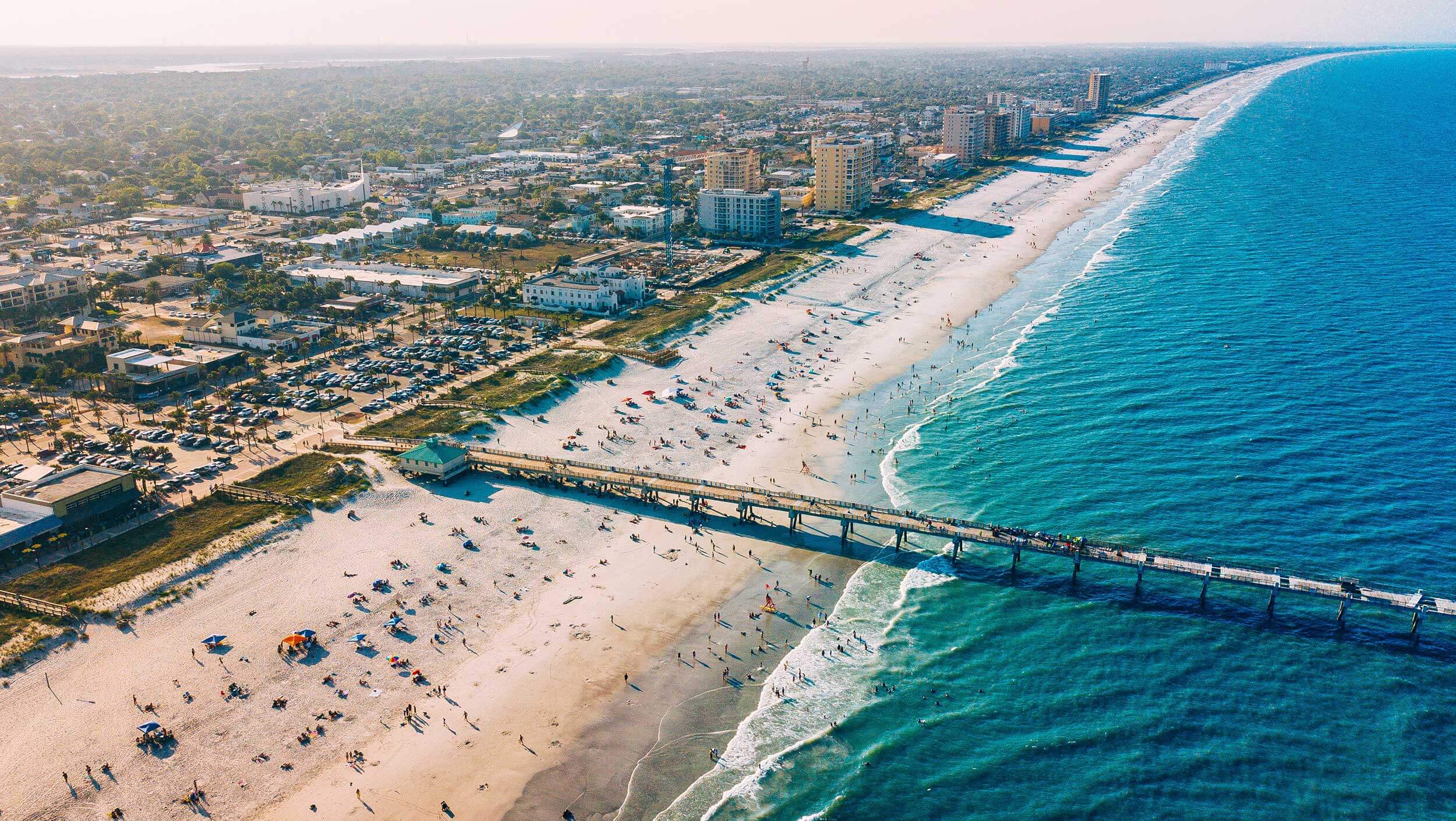 A view of the Jacksonville Beach boardwalk in Florida