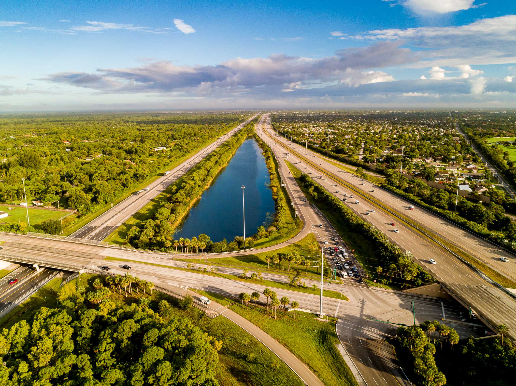 View of highways and roads intersecting