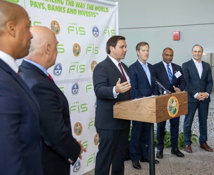 州长罗恩·德桑蒂斯（Ron DeSantis）宣布FIS将在杰克逊维尔建立新世界总部
