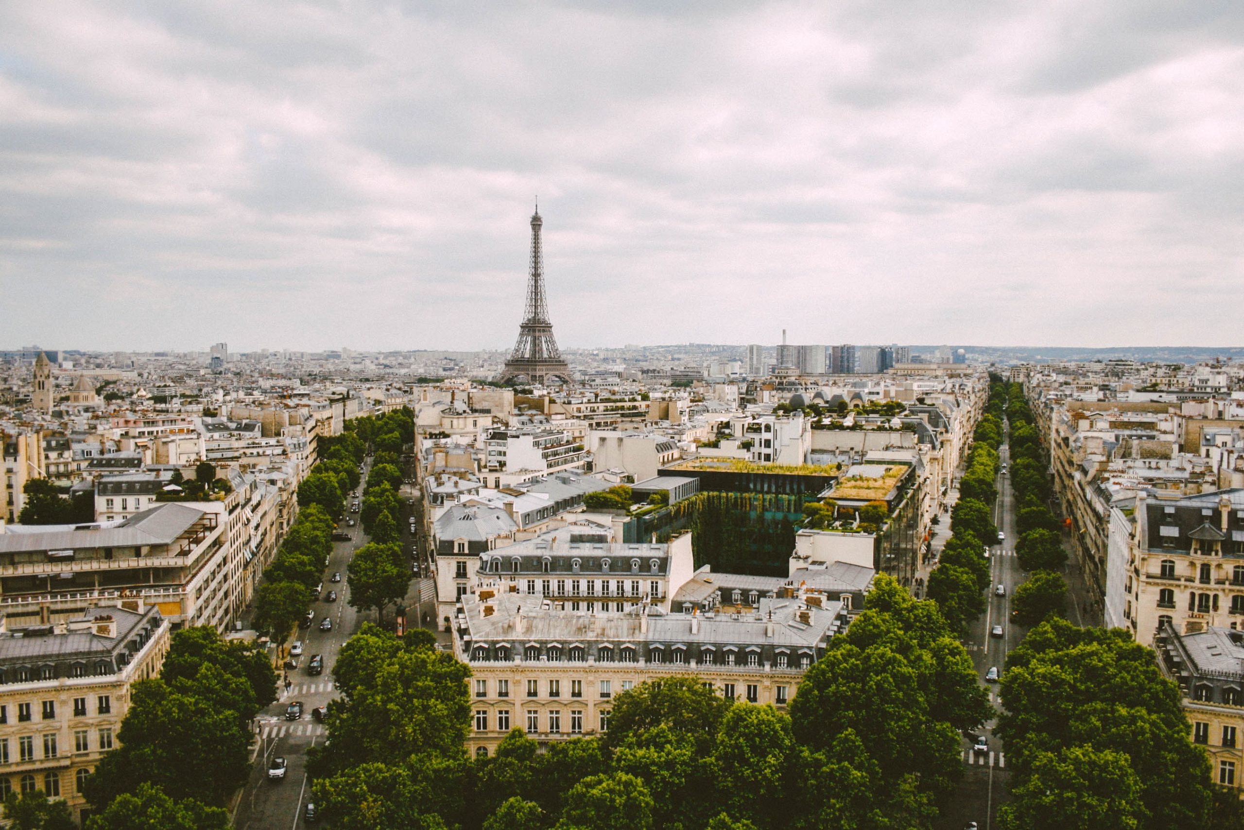 The Eifel tower towering over a city