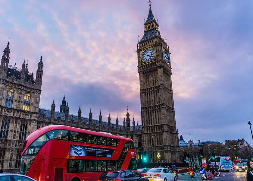 A large clock tower towering over the city of london